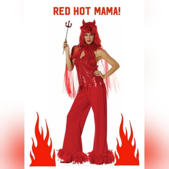 "RED HOT MAMA!" WOMENS DEVIL COSTUME SIZE SMALL NEW! - Picture 1 of 11